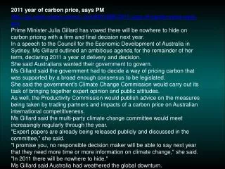 2011 year of carbon price, says PM