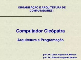 computador cle patra arquitetura e programa o