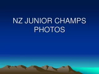 NZ JUNIOR CHAMPS PHOTOS