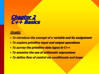 Chapter 2 C++ Basics