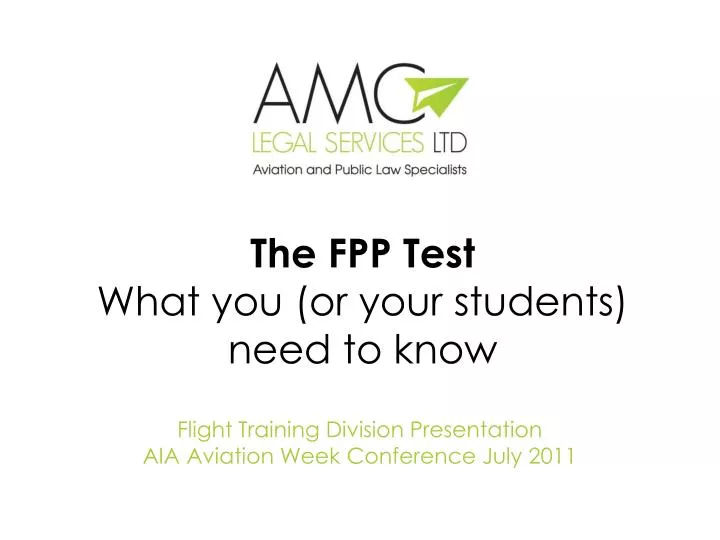 the fpp test what you or your students need to know