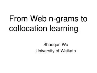 from web n grams to collocation learning
