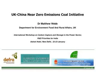 UK-China Near Zero Emissions Coal Initiative Dr Matthew Webb