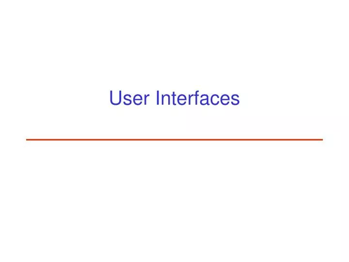 user interfaces