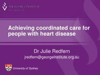 Achieving coordinated care for people with heart disease