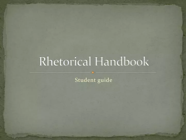 rhetorical handbook