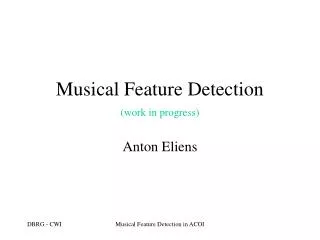 Musical Feature Detection