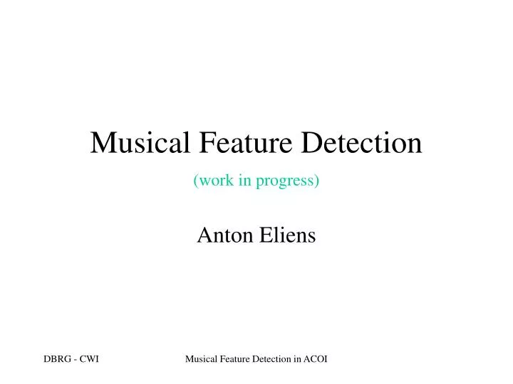 musical feature detection