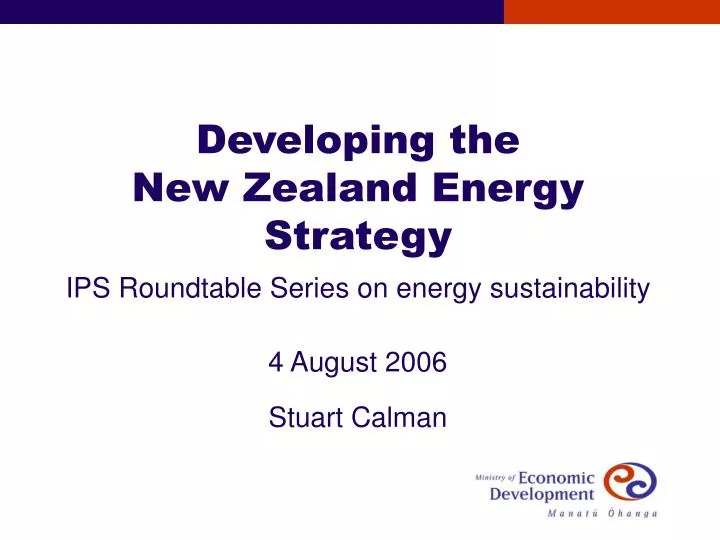 developing the new zealand energy strategy