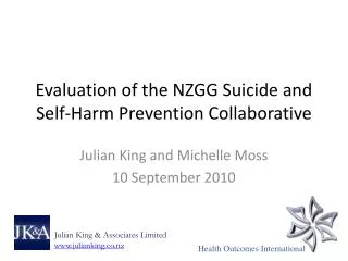 Evaluation of the NZGG Suicide and Self-Harm Prevention Collaborative