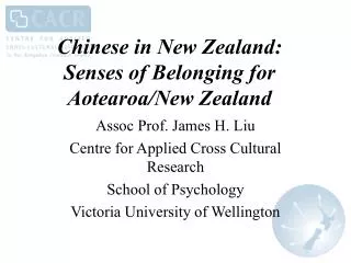 Chinese in New Zealand: Senses of Belonging for Aotearoa/New Zealand