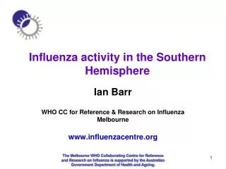 Influenza activity in the Southern Hemisphere