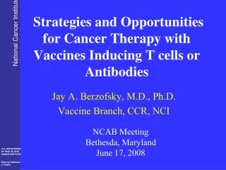 Strategies and Opportunities for Cancer Therapy with Vaccines Inducing T cells or Antibodies