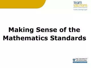 Making Sense of the Mathematics Standards