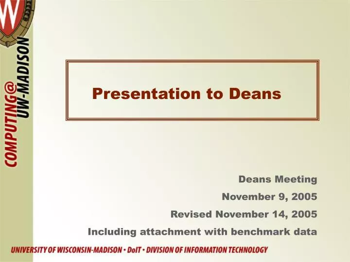 presentation to deans