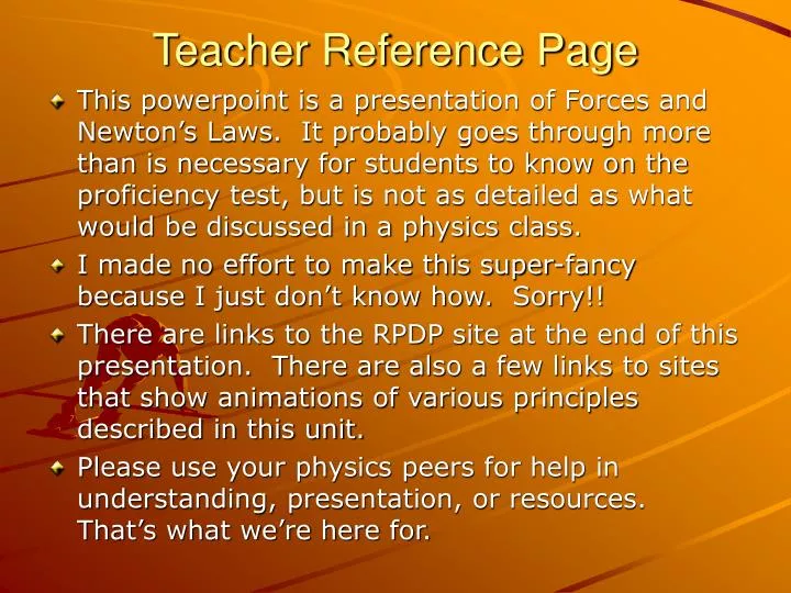 teacher reference page