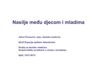 nasilje me u djecom i mladima