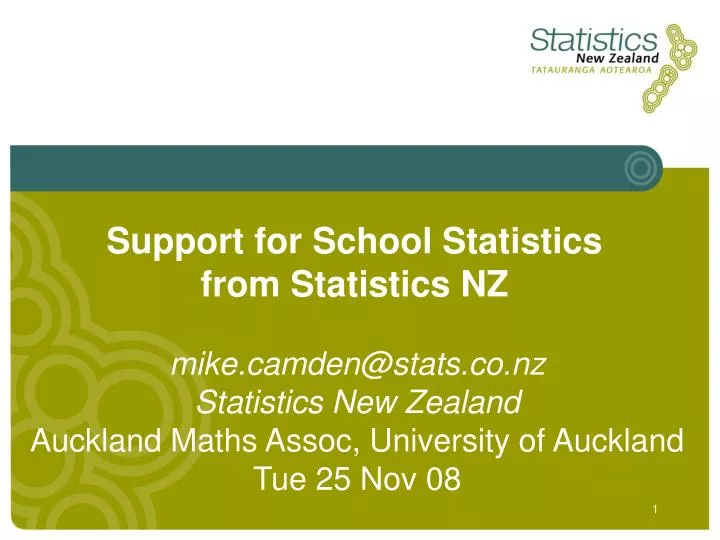 support for school statistics from statistics nz