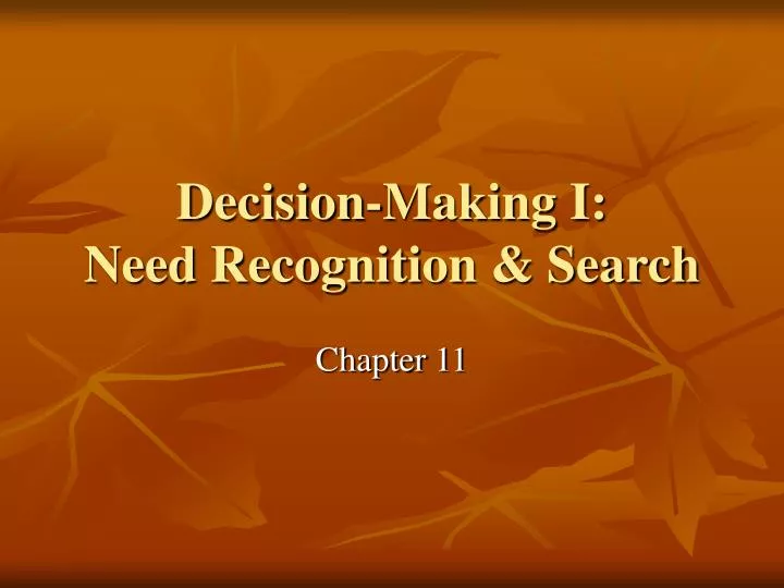 decision making i need recognition search