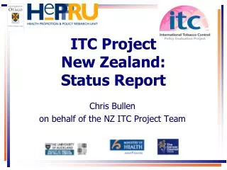 ITC Project New Zealand: Status Report