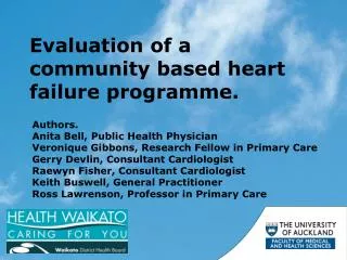 Evaluation of a community based heart failure programme.