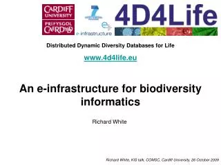 Distributed Dynamic Diversity Databases for Life 4d4life.eu