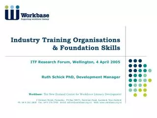 Industry Training Organisations &amp; Foundation Skills