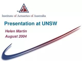 Presentation at UNSW