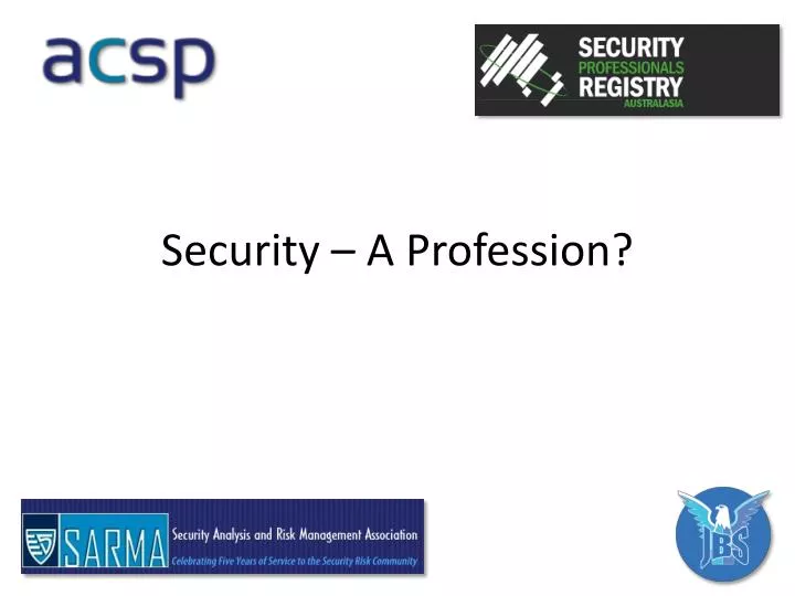 security a profession
