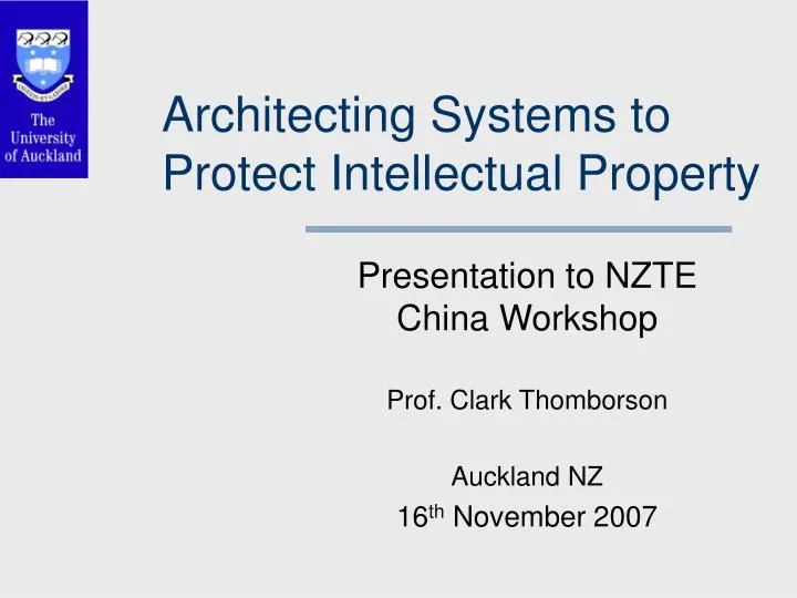 architecting systems to protect intellectual property