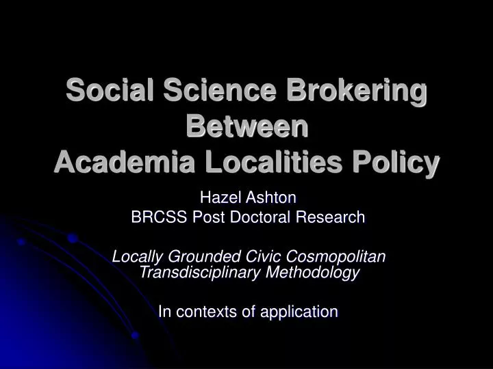 social science brokering between academia localities policy