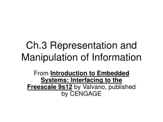 Ch.3 Representation and Manipulation of Information