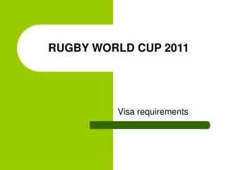 RUGBY WORLD CUP 2011