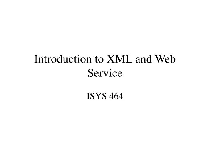 introduction to xml and web service