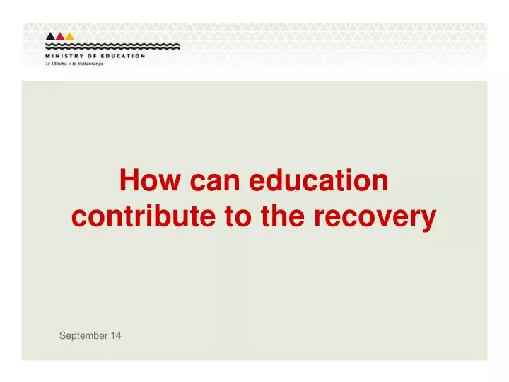 how can education contribute to the recovery