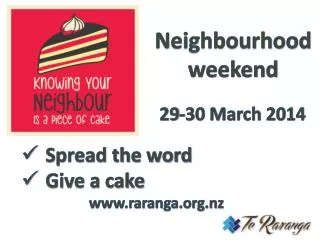 Neighbourhood weekend