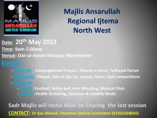 Majlis Ansarullah Regional Ijtema North West