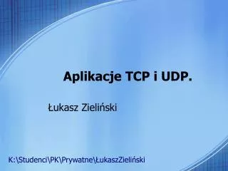 aplikacje tcp i udp