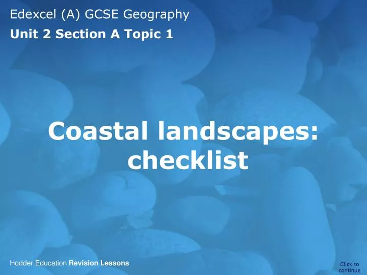 coastal landscapes checklist