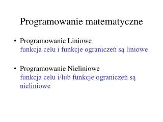 programowanie matematyczne