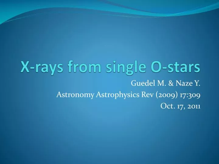 x rays from single o stars