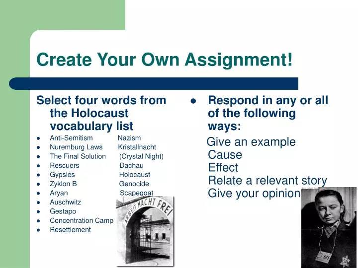 create your own assignment