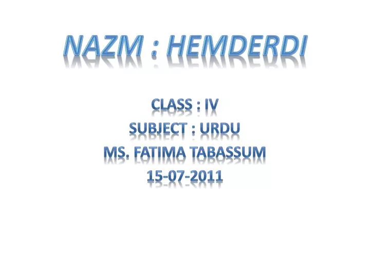 nazm hemderdi