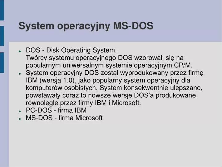 system operacyjny ms dos
