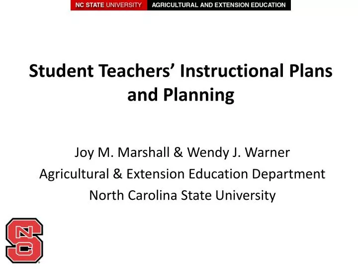 student teachers instructional plans and planning