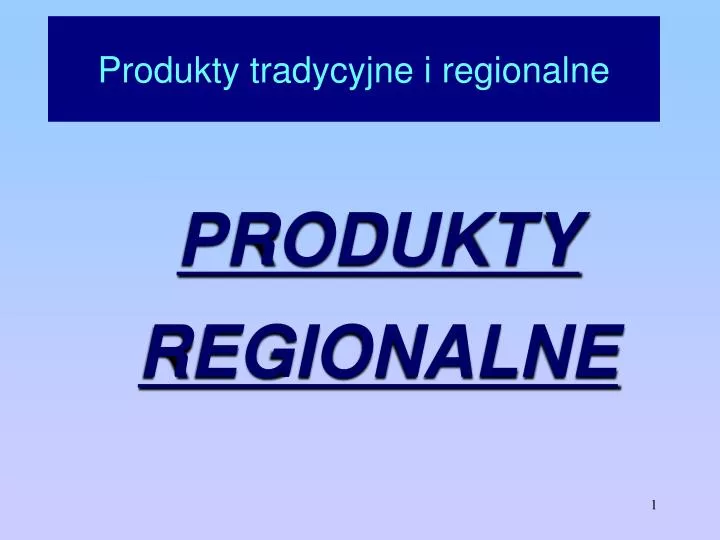 produkty regionalne