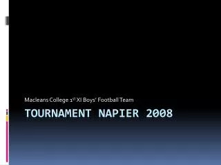 Tournament Napier 2008