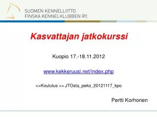 kasvattajan jatkokurssi