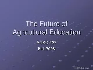 The Future of Agricultural Education