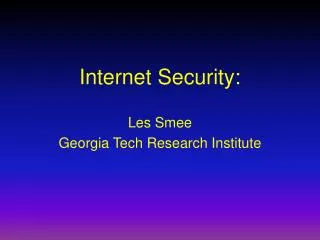 Internet Security: